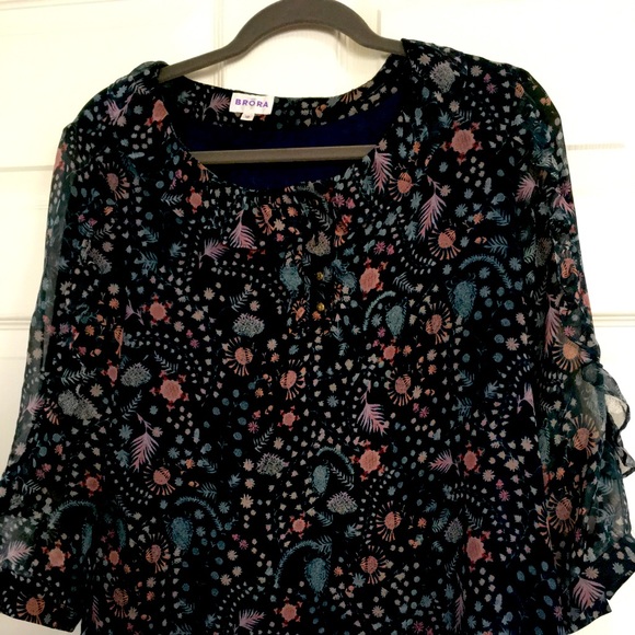 Brora Liberty Print Silk Chiffon Blouse - Picture 1 of 5